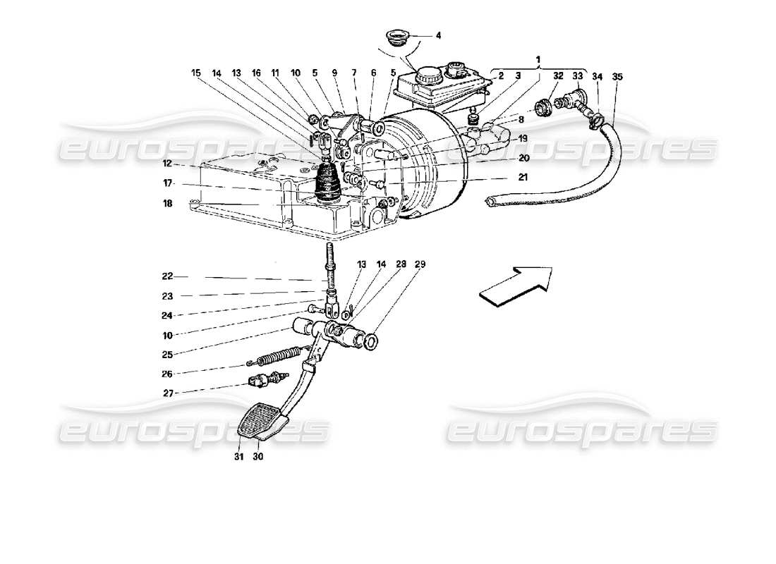 Ferrari 512 TR Brake Hydraulic System -Valid for GD- Part Diagram