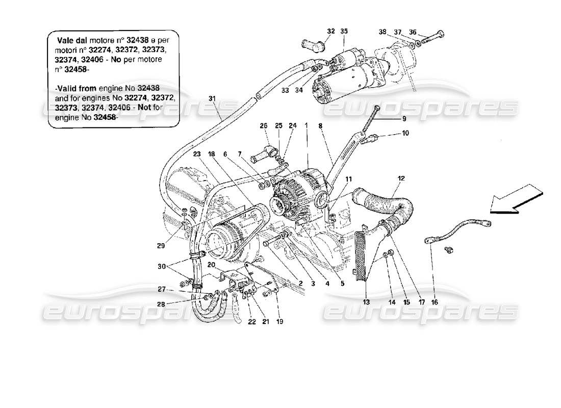 Ferrari 512 TR Current Generator -Valid From Engine No ...- Part Diagram