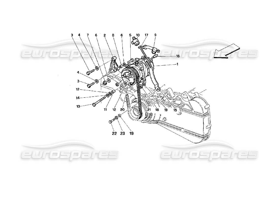 Ferrari 512 TR AIR CONDITIONING COMPRESSOR Part Diagram