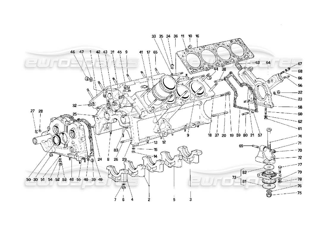 Ferrari F40 engine block Parts Diagram