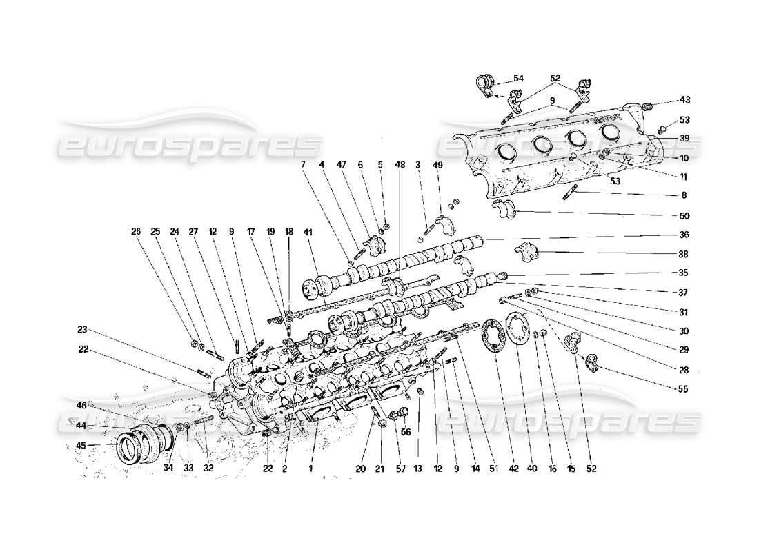 Ferrari F40 LH Cylinder Head Part Diagram