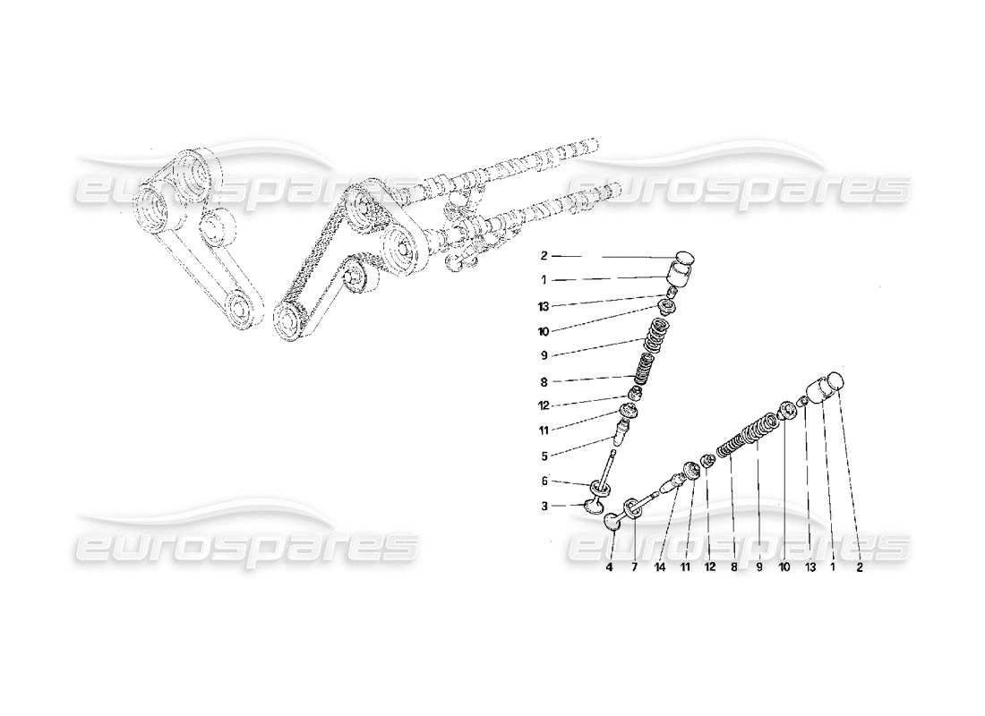 Ferrari F40 timing - tappets Parts Diagram