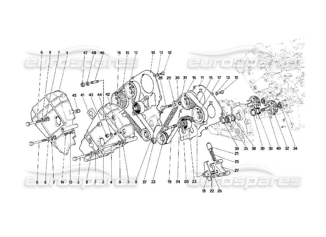 Ferrari F40 timing - controls Parts Diagram
