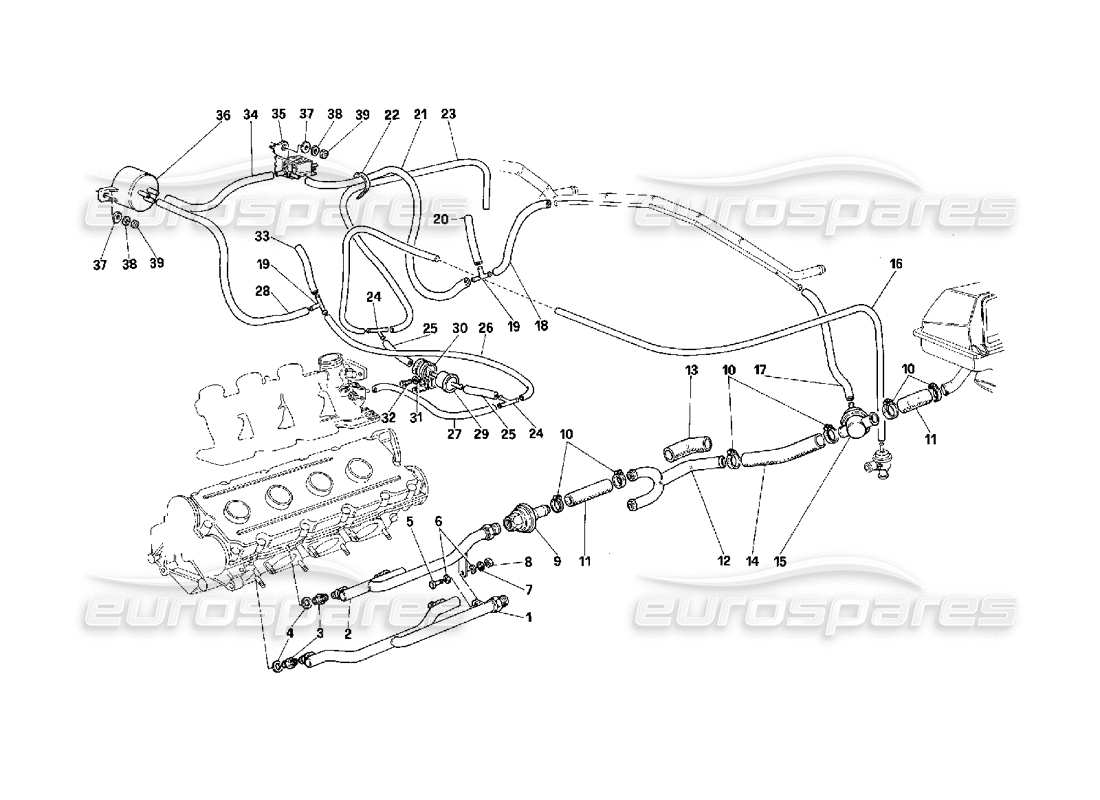 Ferrari F40 Air Injection Device -Valid for Cars With Catalyst - Not for USA-- Part Diagram