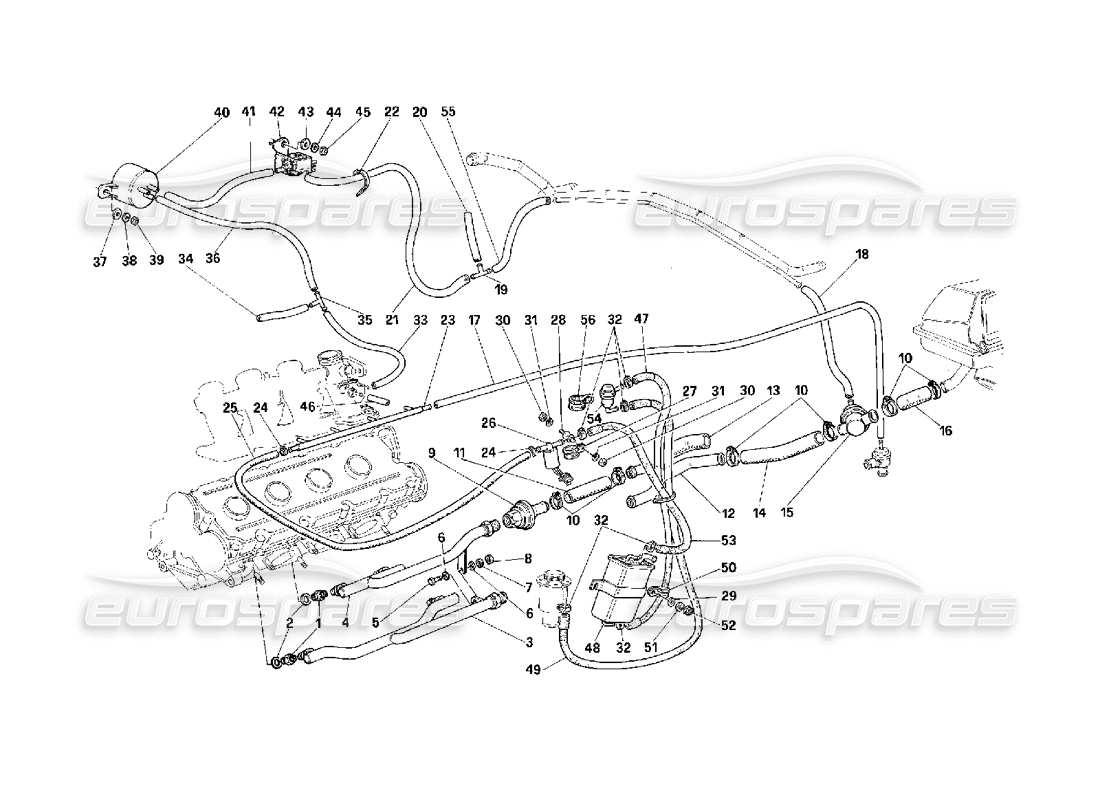 Ferrari F40 Air Injection Device -Valid for USA- Parts Diagram