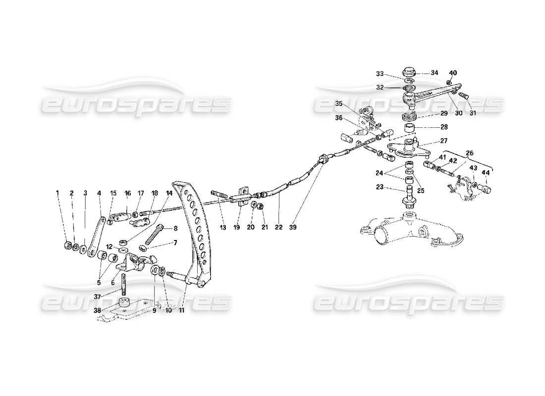 Ferrari F40 Accelerator Control Part Diagram