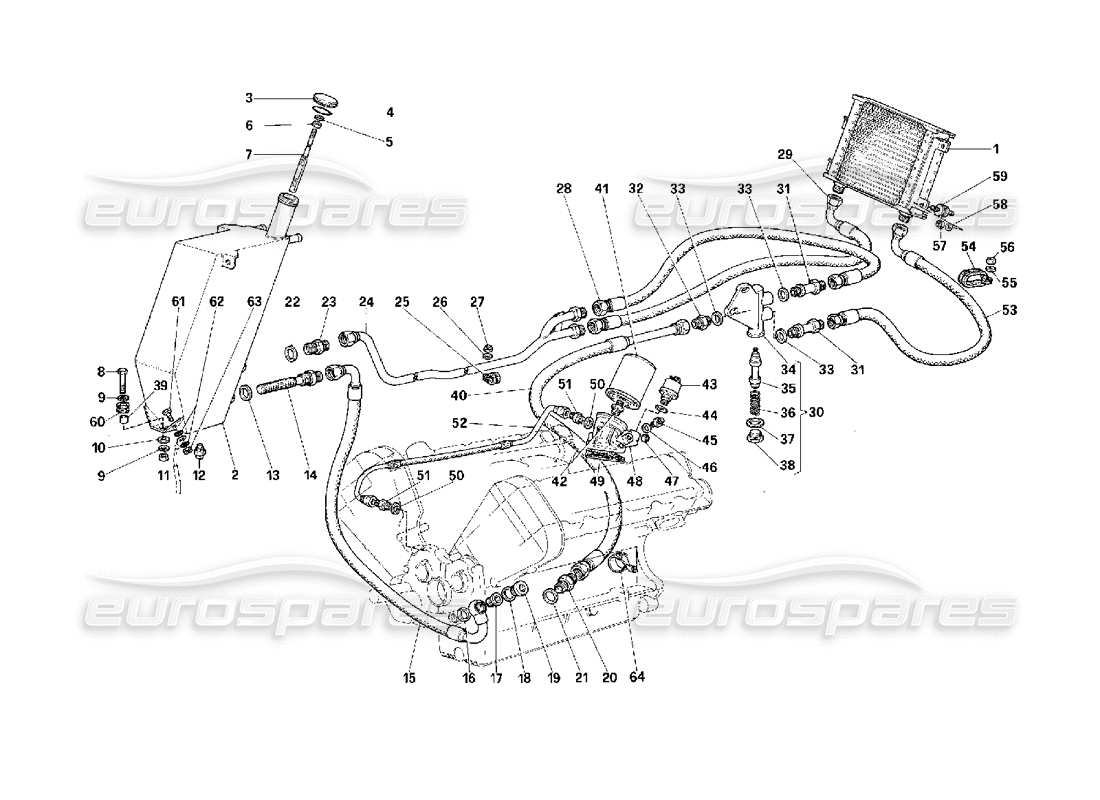 Ferrari F40 Lubrication System Part Diagram
