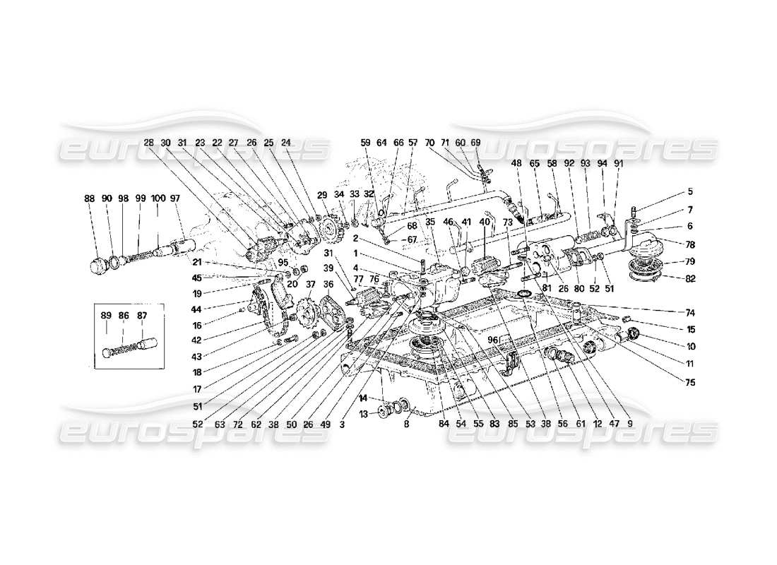 Ferrari F40 Lubrication - Pumps Parts Diagram