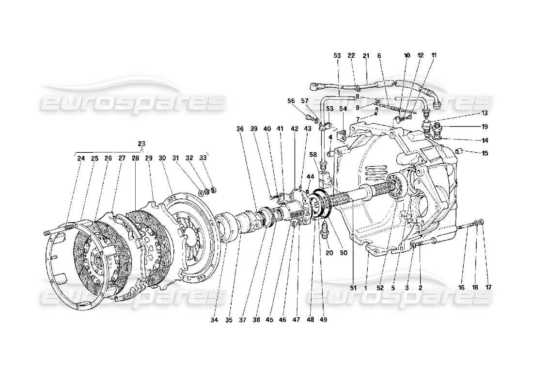 Ferrari F40 Clutch and Control Part Diagram