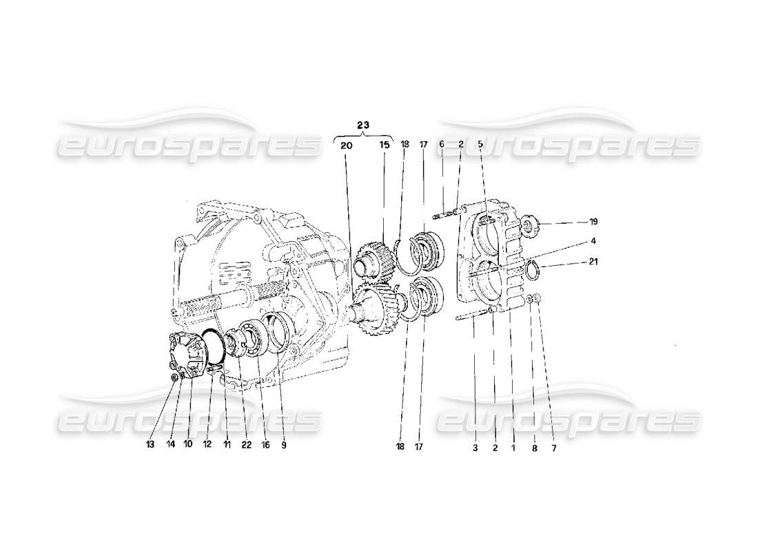 Ferrari F40 Gearbox Transmission Part Diagram
