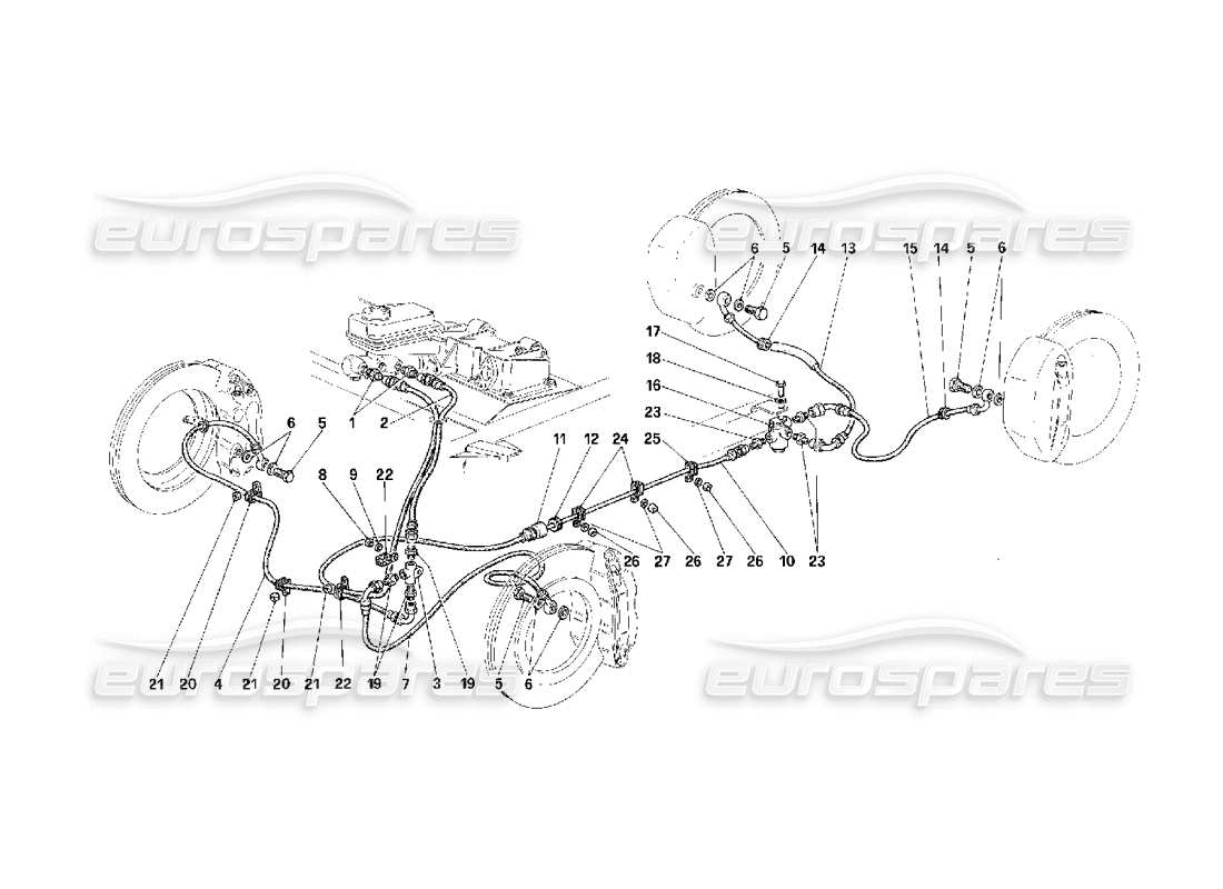 Ferrari F40 Brake System -Not for USA- Parts Diagram
