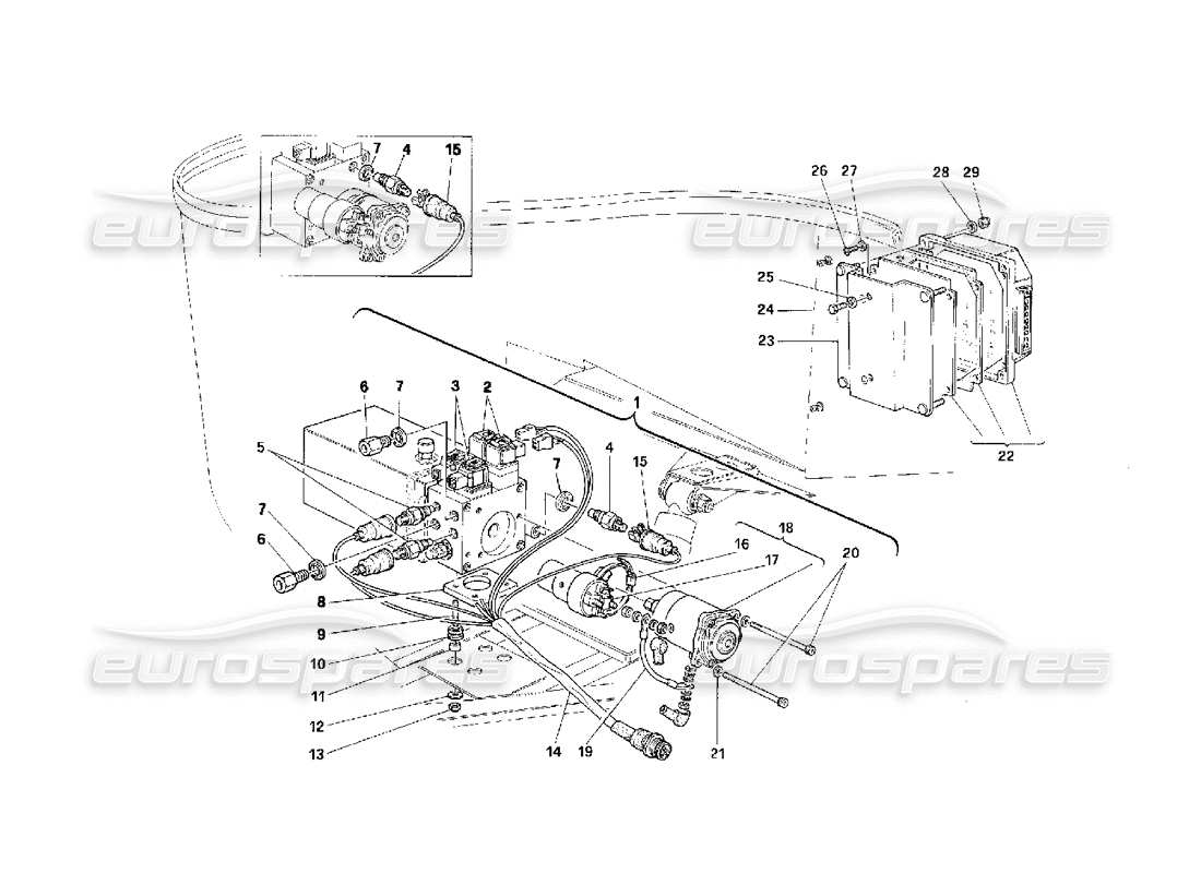 Ferrari F40 Lifting Systems -Units- Parts Diagram