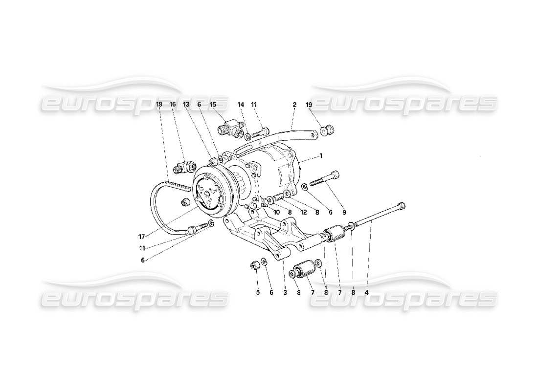 Ferrari F40 Air Conditioned Compressor Parts Diagram