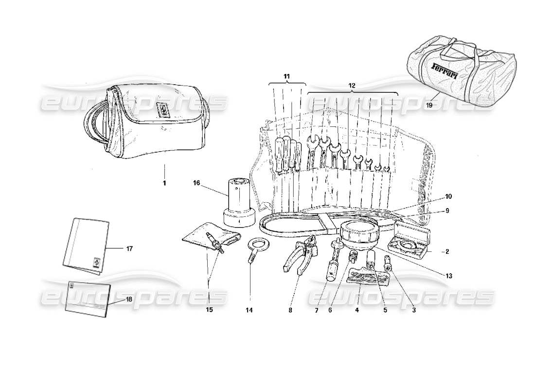 Ferrari F40 Equipment Parts Diagram