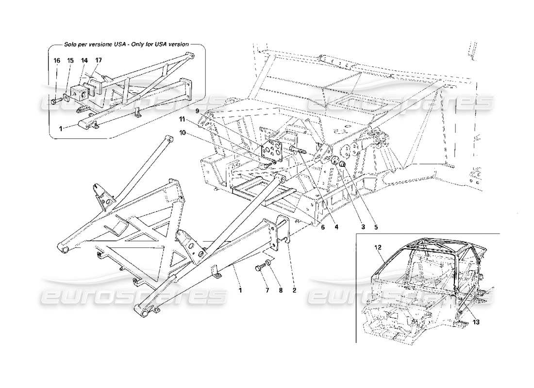 Ferrari F40 Frame - Front Part Part Diagram