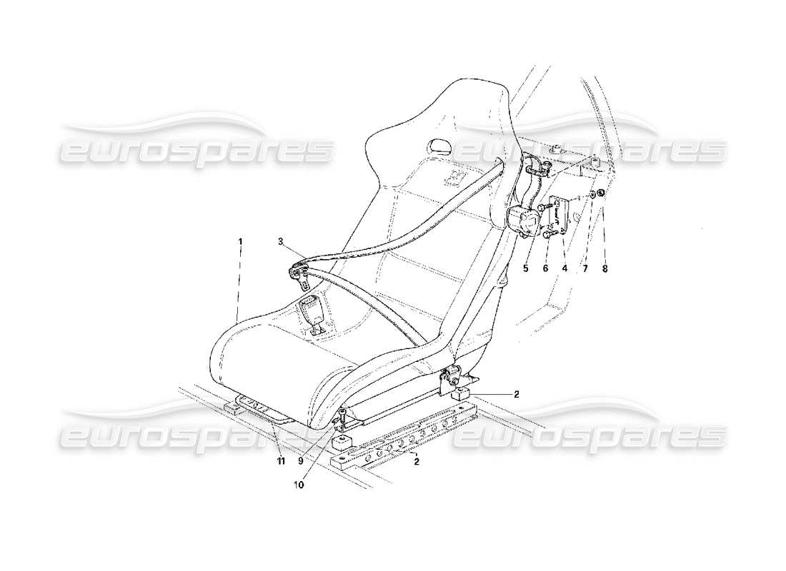 Ferrari F40 Seats - Safety Belts -Not for USA- Parts Diagram