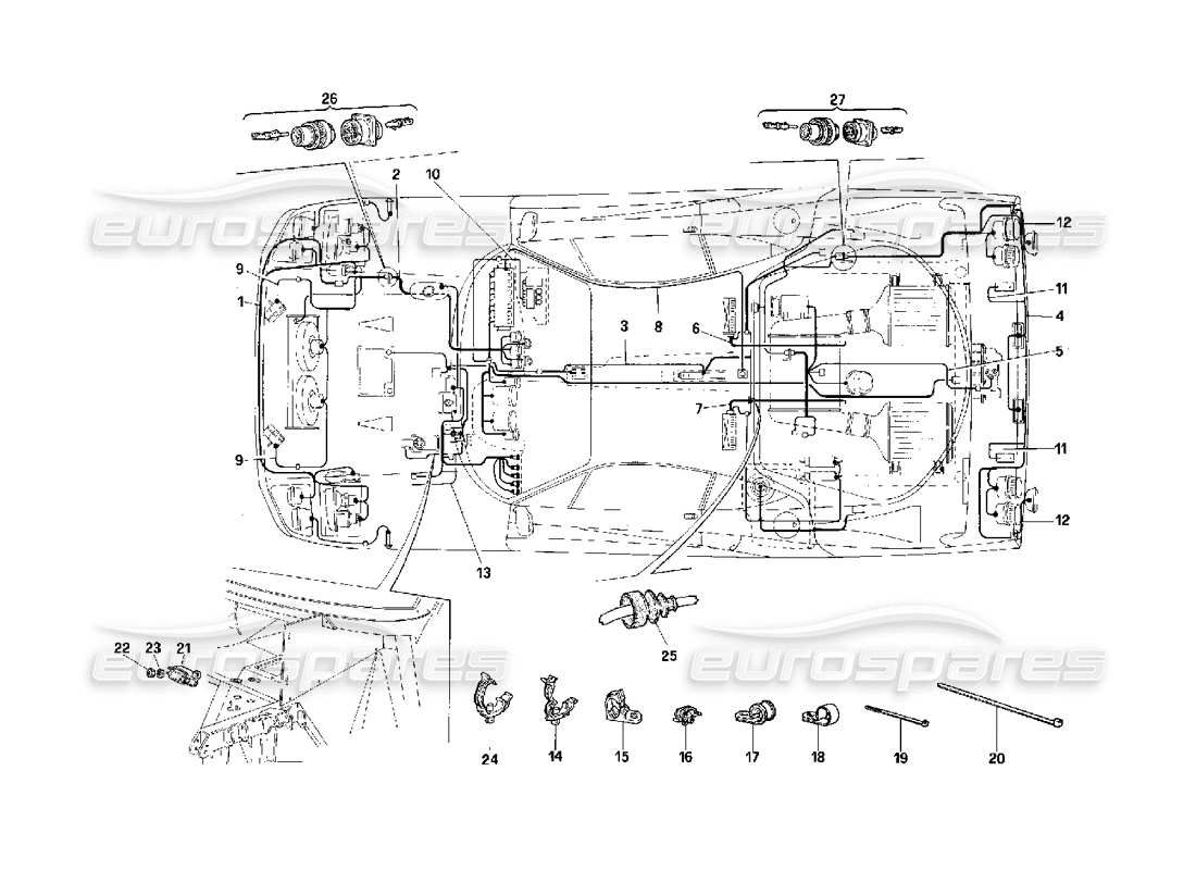 Ferrari F40 Electrical System -Not for USA- Part Diagram