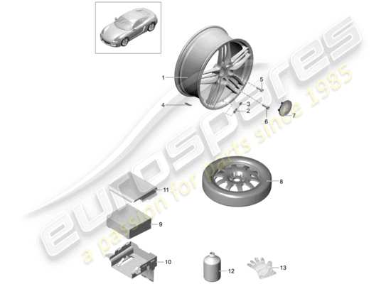 a part diagram from the Porsche Cayman 981 (2015) parts catalogue