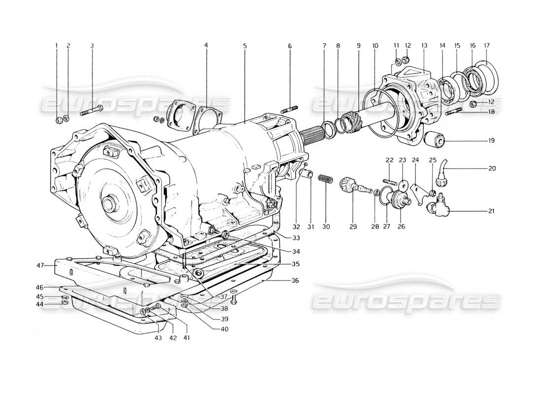 Ferrari 400 GT (Mechanical) Automatic Transmission (400 Automatic) Part Diagram