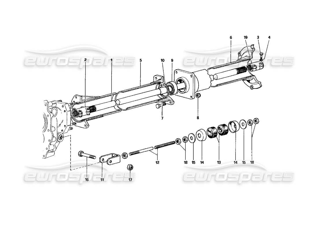 Ferrari 400 GT (Mechanical) propeller shaft Part Diagram