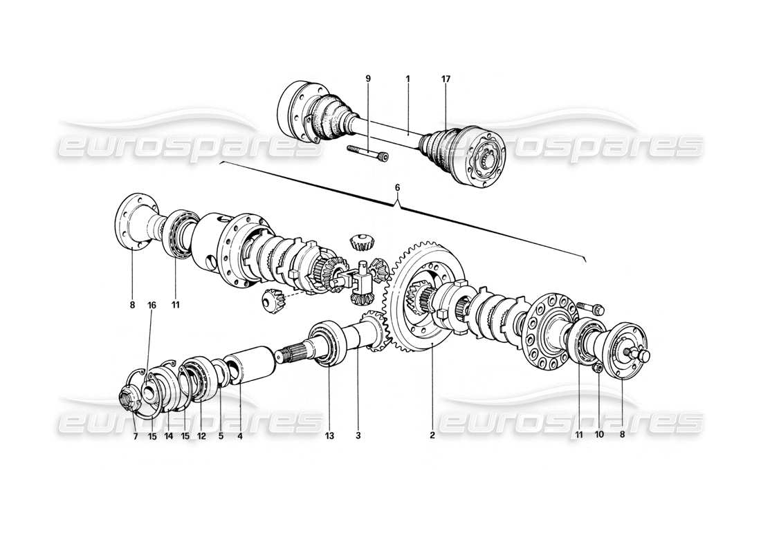 Ferrari 400 GT (Mechanical) Differential & Axle Shafts Part Diagram