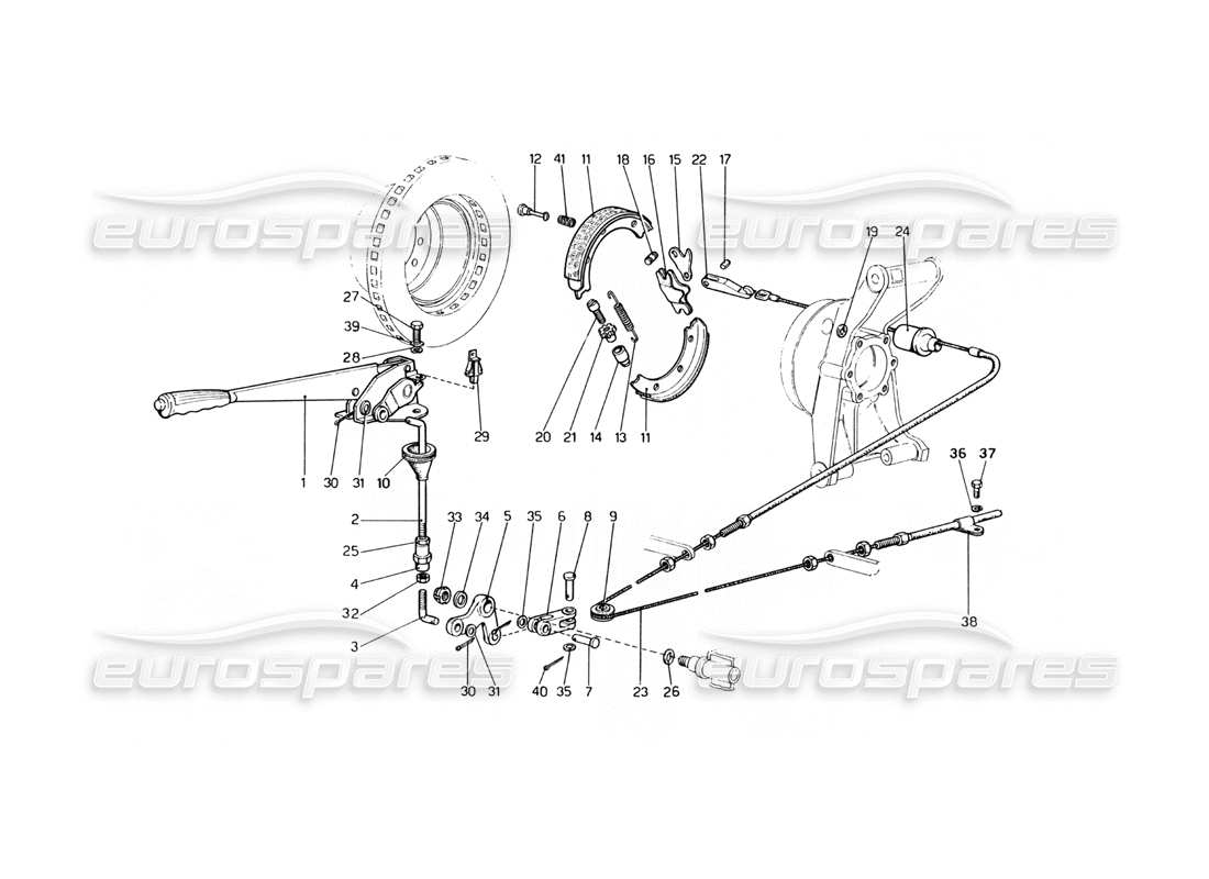 Ferrari 400 GT (Mechanical) Hand-Brake Control Part Diagram