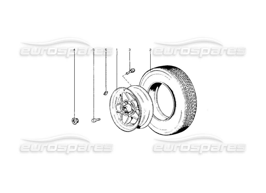 Ferrari 400 GT (Mechanical) Wheels Part Diagram