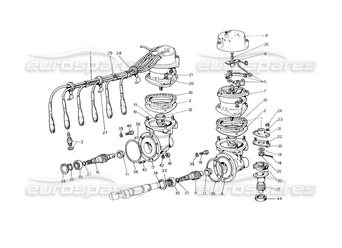 Ferrari 400 GT (Mechanical) engine ignition Part Diagram