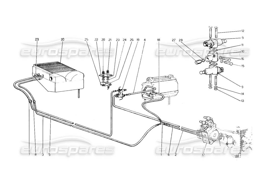 Ferrari 400 GT (Mechanical) Supplementary Air Conditiong System Part Diagram