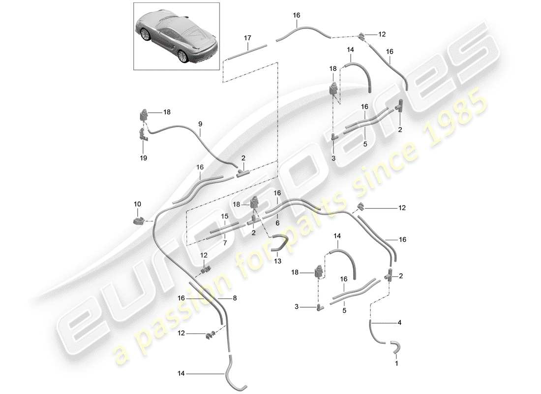 Porsche Cayman GT4 (2016) VACUUM SYSTEM Part Diagram