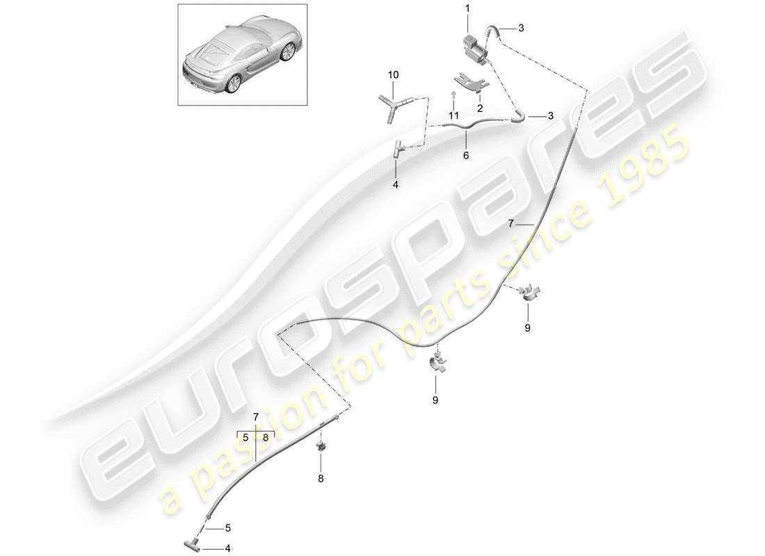 Porsche Cayman GT4 (2016) Exhaust System Part Diagram