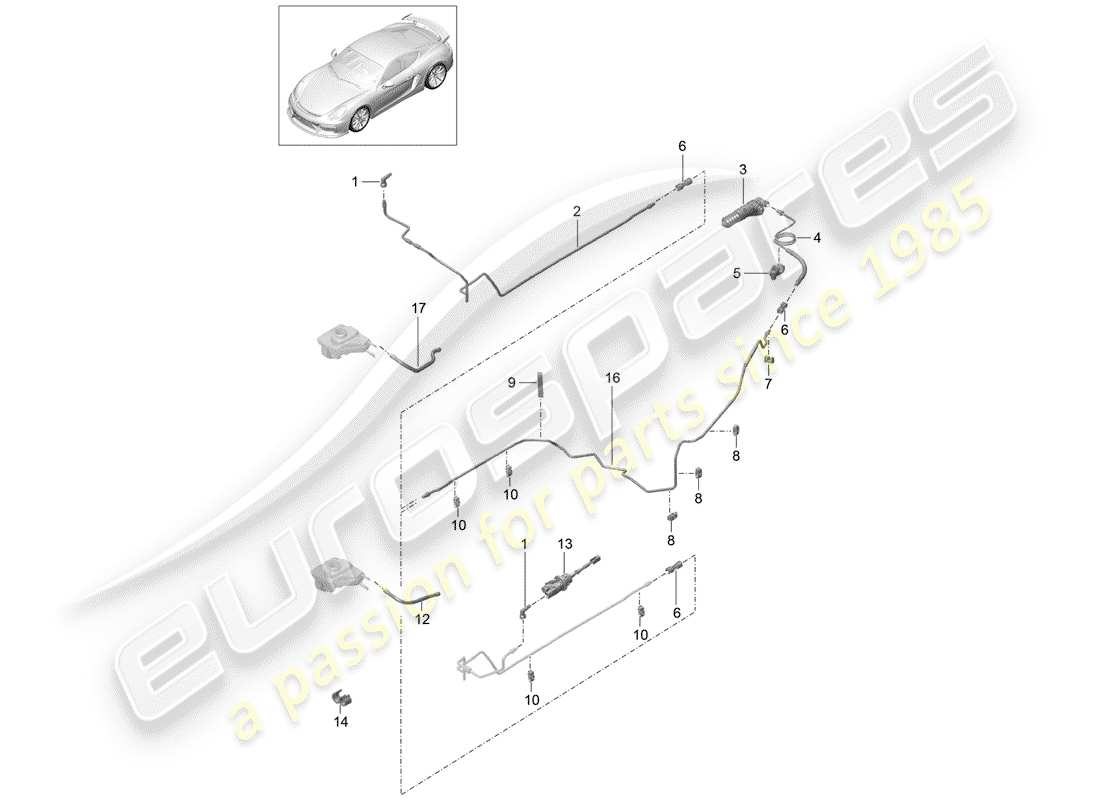 Porsche Cayman GT4 (2016) CLUTCH ACTUATION Part Diagram