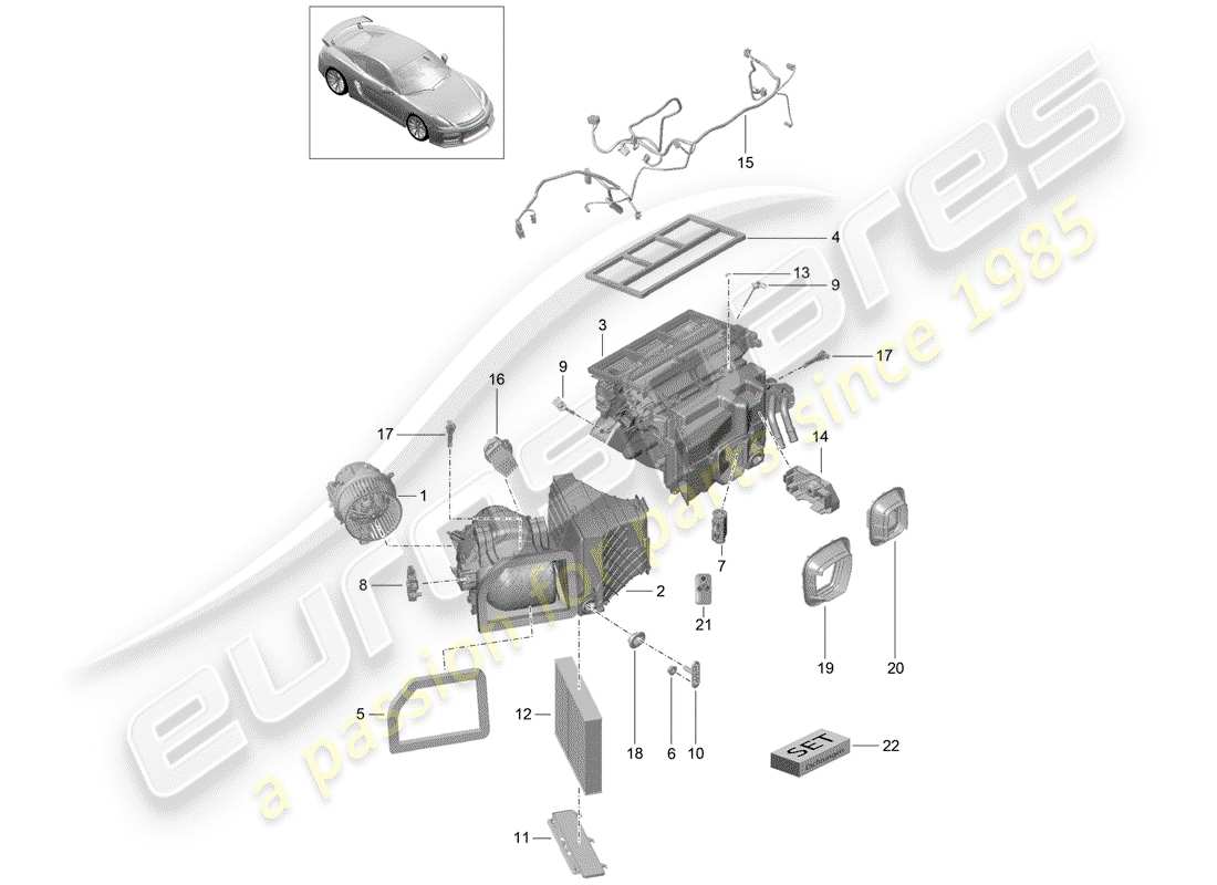 Porsche Cayman GT4 (2016) AIR CONDITIONER Part Diagram