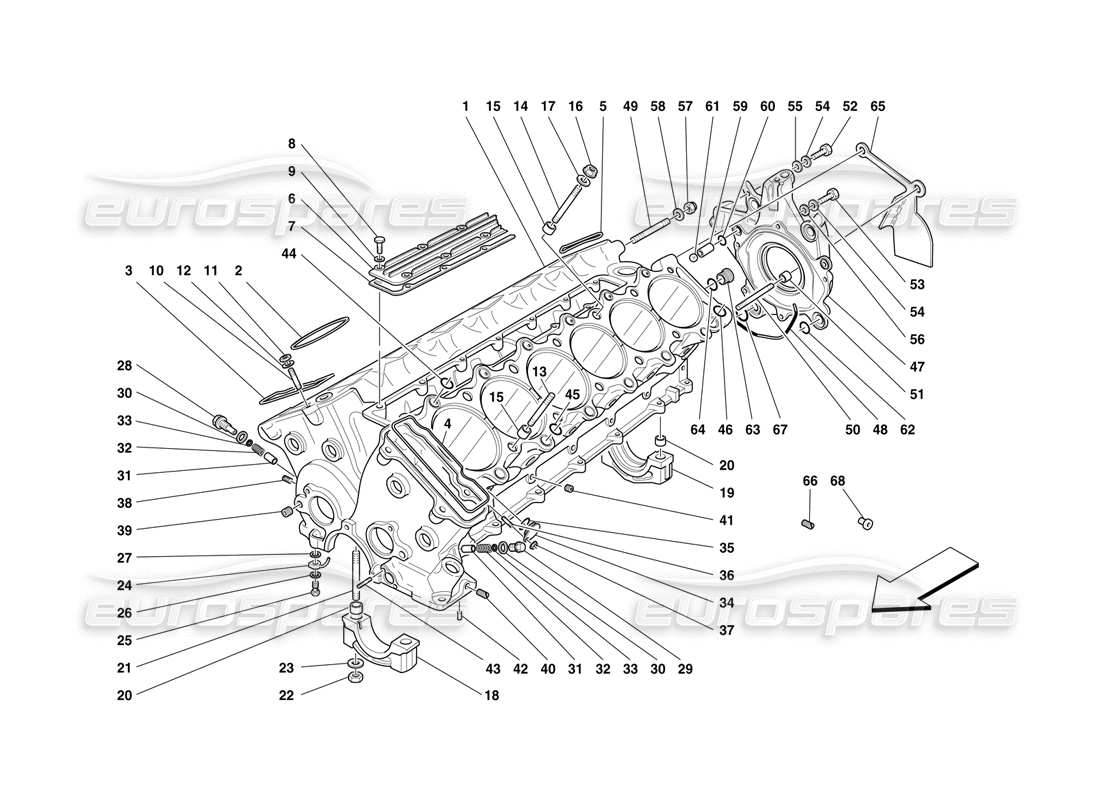 Ferrari F50 crankcase Parts Diagram