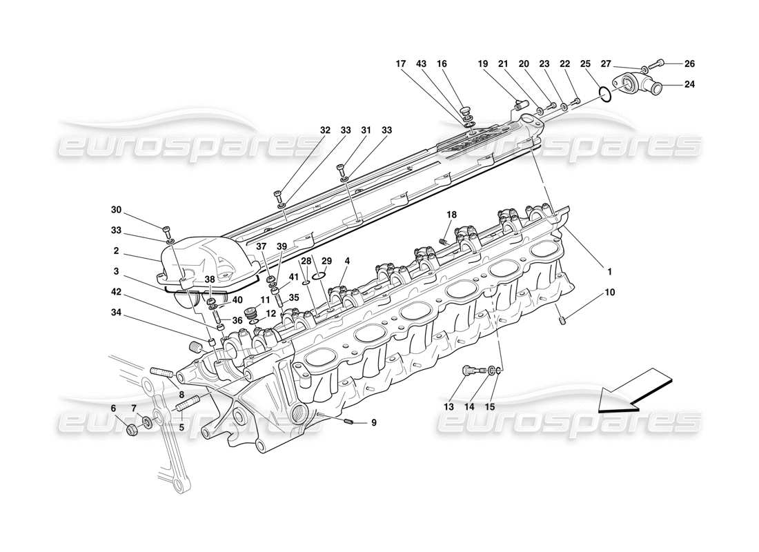 Ferrari F50 RH Cylinder Head Part Diagram