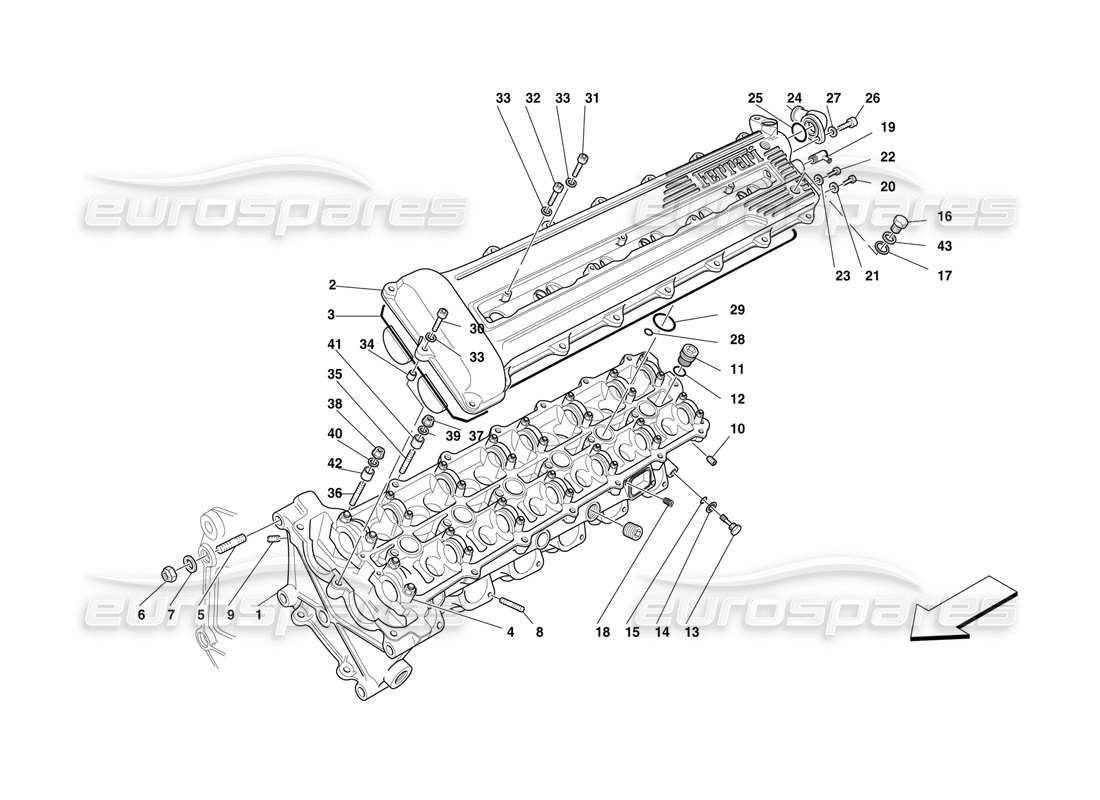 Ferrari F50 LH Cylinder Head Part Diagram