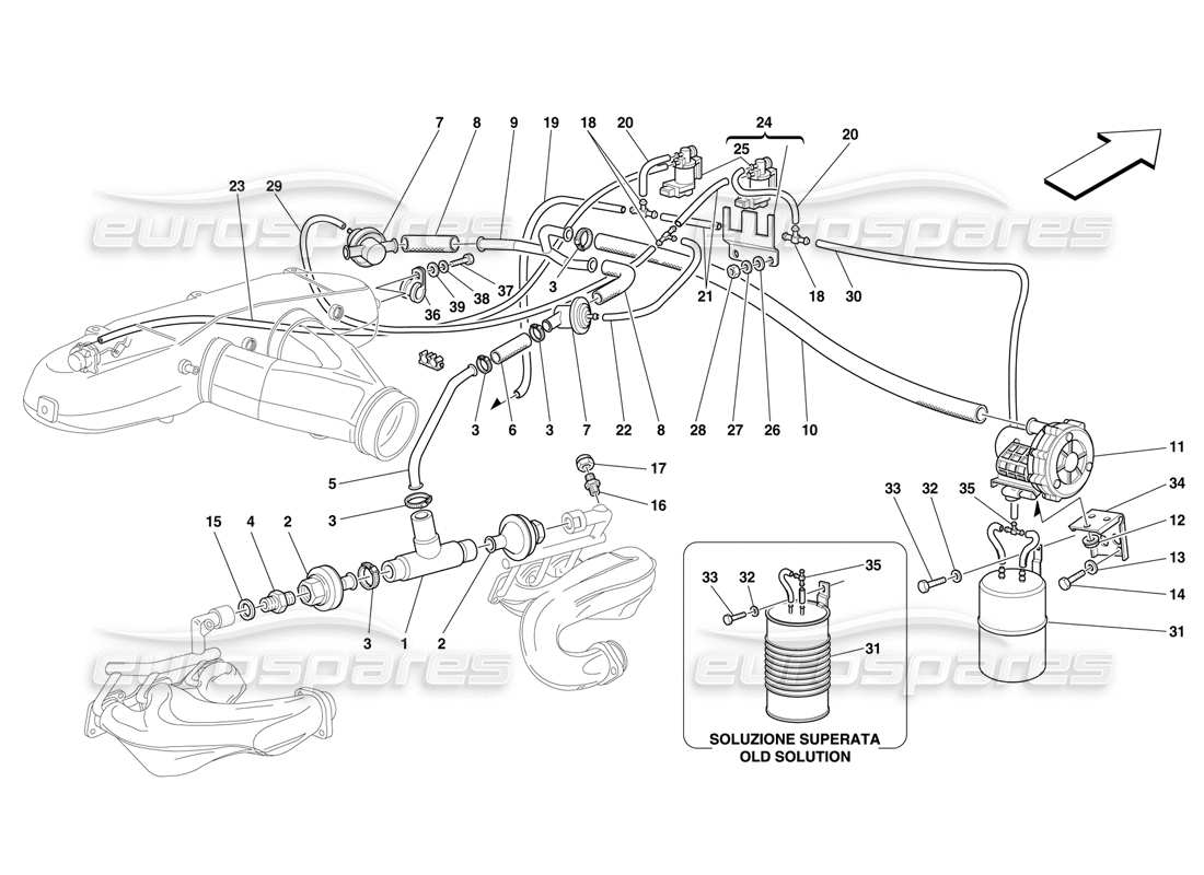 Ferrari F50 air injection device Part Diagram
