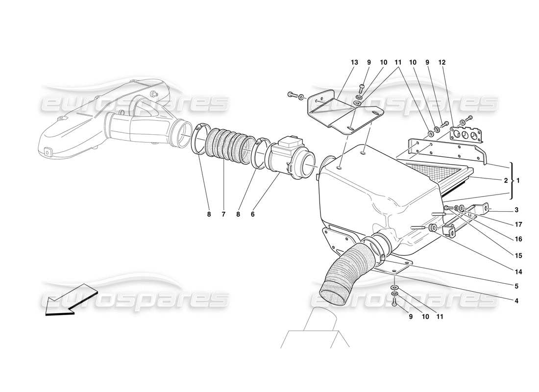 Ferrari F50 AIR INTAKE Parts Diagram