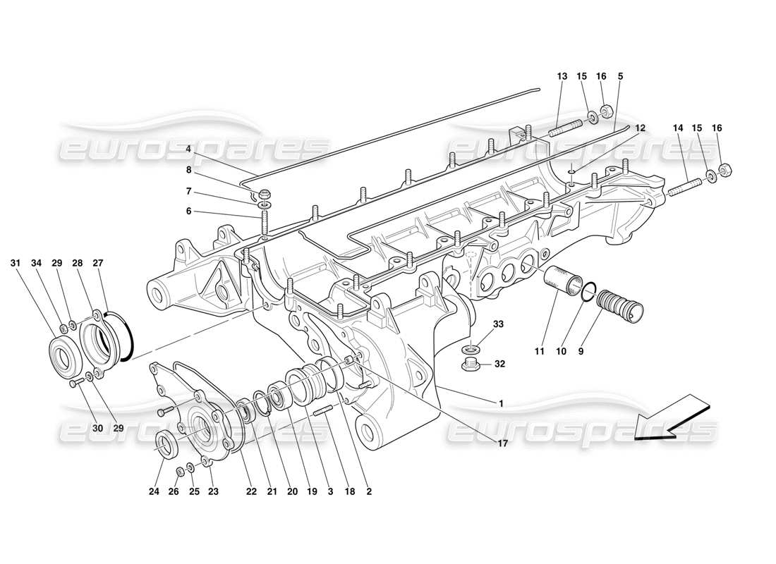Ferrari F50 Oil Sump and Cover Part Diagram