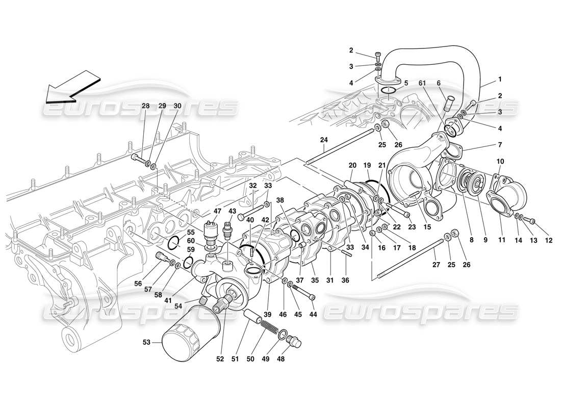 Ferrari F50 Oil-Water Pump - Body and Accessories Part Diagram
