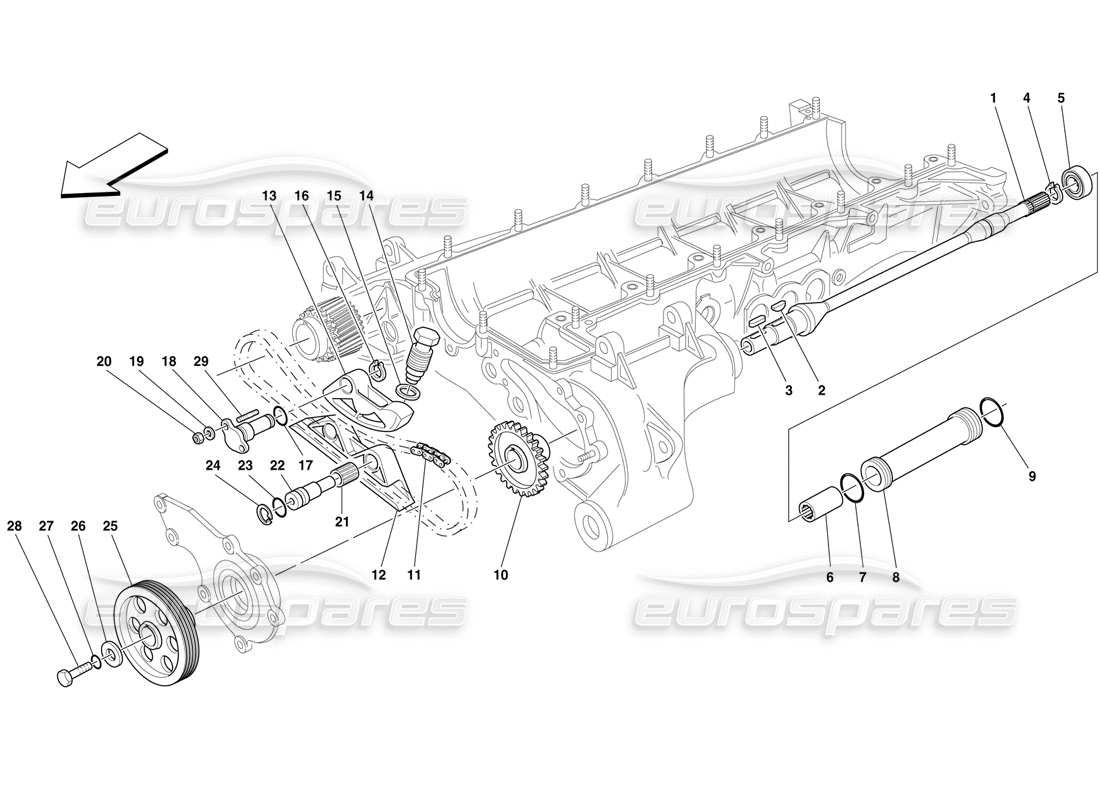 Ferrari F50 Oil-Water Pump - Controls Parts Diagram