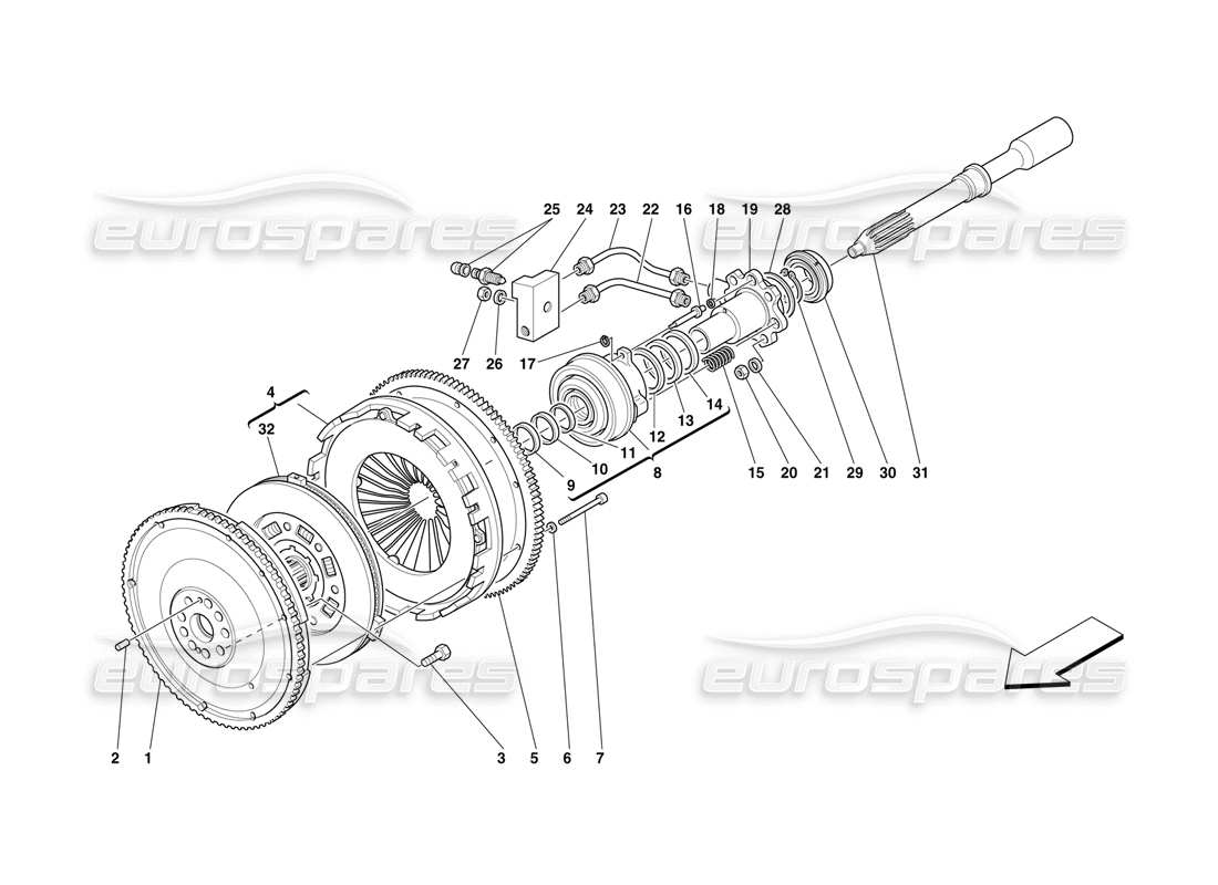 Ferrari F50 ClutCH Controls Part Diagram