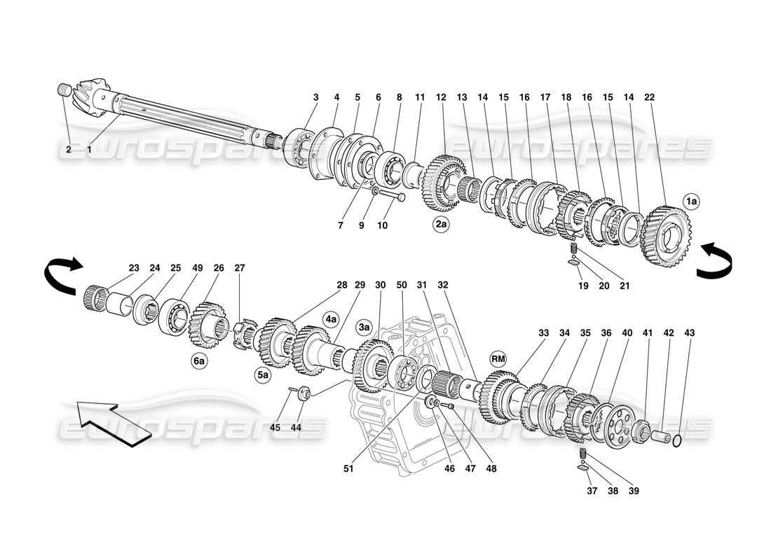Ferrari F50 Gearbox Lay Shaft Part Diagram