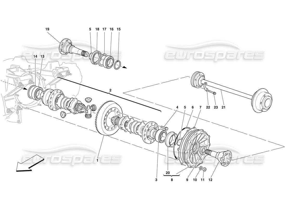 Ferrari F50 Differential & Axle Shafts Part Diagram