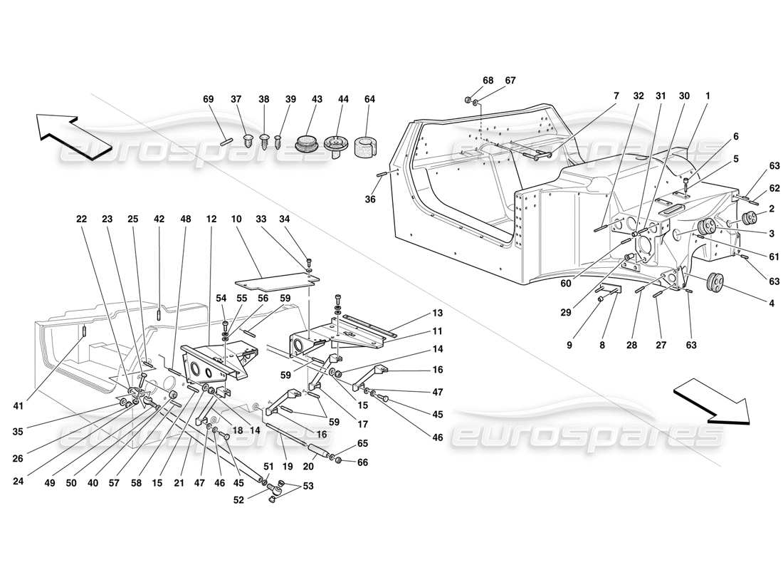 Ferrari F50 Frame and Structures Part Diagram