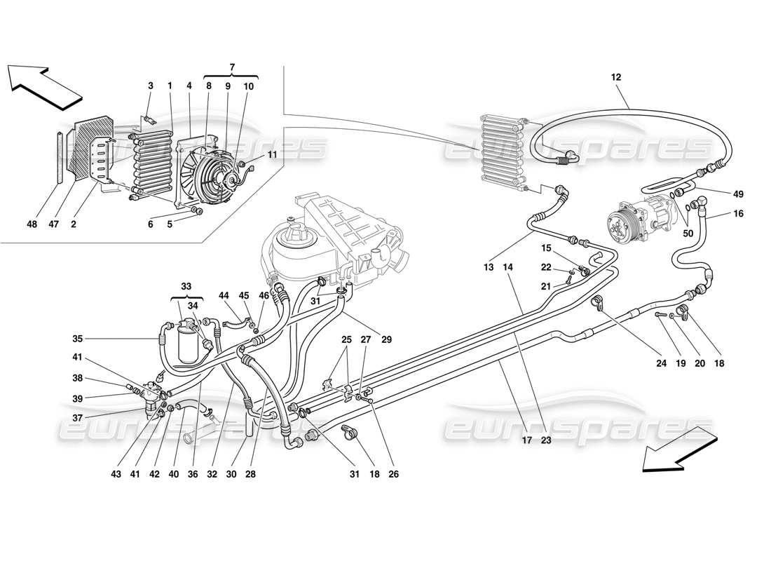 Ferrari F50 air conditioning system Part Diagram
