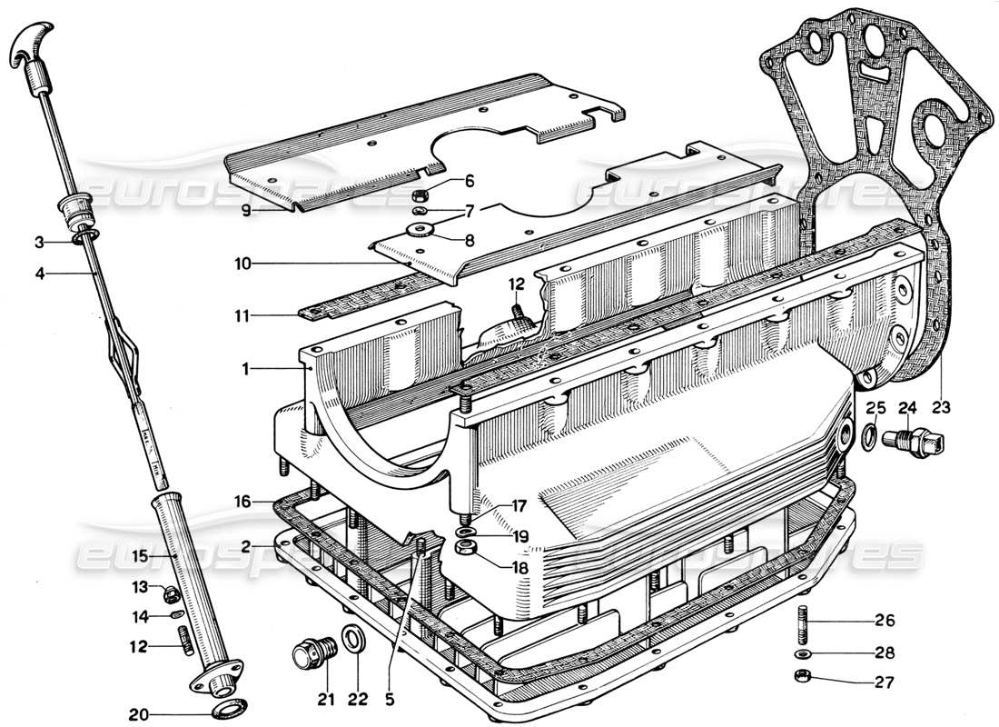 Ferrari 365 GT 2+2 (Mechanical) oil sump Part Diagram