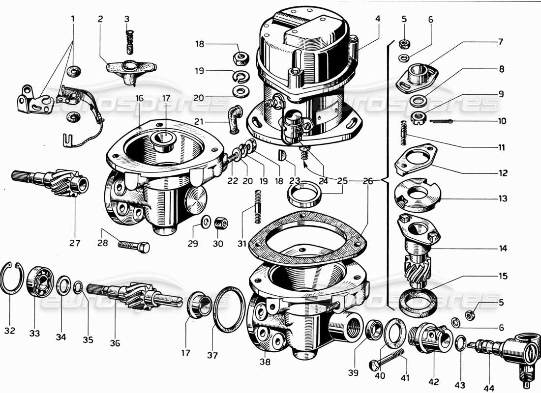 Ferrari 365 GT 2+2 (Mechanical) Distributors and Controls Part Diagram