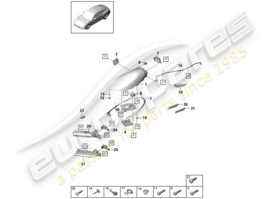 Panamera 971 (2019) REAR LIGHT Parts Diagram (905-005)