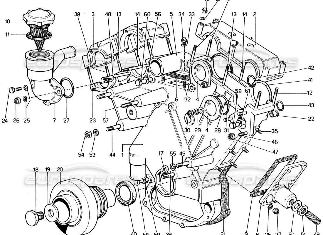 Ferrari 365 GT4 2+2 (1973) valve gear Parts Diagram